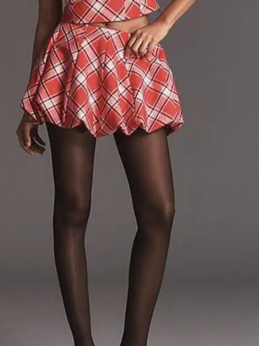 LoveShackFancy Georgeanne Bubble Mini Skirt In Cherry Jubilee
